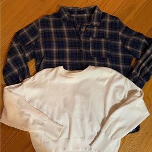 Cotton on women’s XS tops flannel shirt & sweater